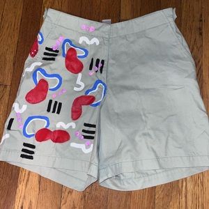 Hand painted abstract shorts